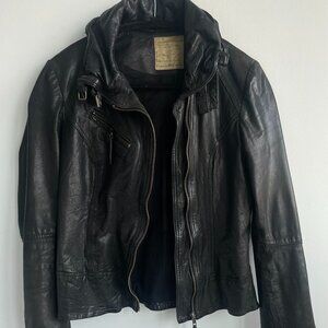 ALL SAINTS Spitafield's Black Leather Jacket